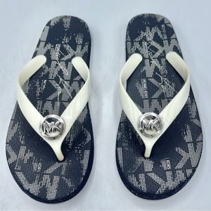 MICHEAL KORS “JINX” SIGNATURE MONOGRAM FLIP FLOPS